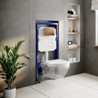 1180mm Wall Hung Toilet Frame & Bronze Dual Flush Plate with Concealed Cistern - Live Your Colour 1180mm Wall Hung Toilet Frame & Bronze Dual Flush Plate with Concealed Cistern - Live Your Colour