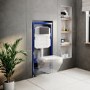 Concealed Dual Flush Cistern 1180mm Wall Mounted WC Frame with  Dual Flush Plate in Gunmetal - Live Your Colour