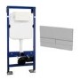 1180mm Wall Hung Toilet Frame & Satin Dual Flush Plate with Concealed Cistern - Live Your Colour