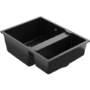 Black 1.5 Bowl Undermount Composite Kitchen Sink with Black Dual Lever Kitchen Mixer Tap - Enza maddison