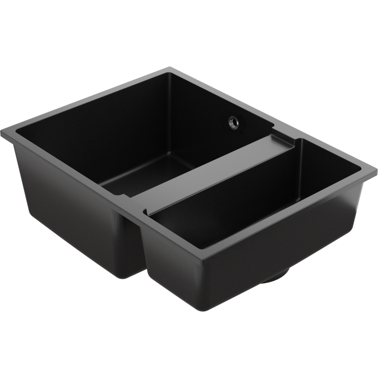 1.5 Bowl Undermount Black Granite Composite Kitchen Sink Reversible - Enza Madison