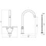 Black 1.5 Bowl Undermount Composite Kitchen Sink with Black Dual Lever Kitchen Mixer Tap - Enza maddison