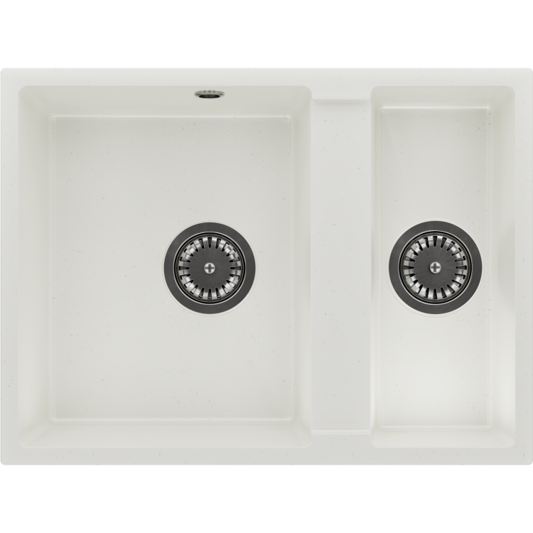 1.5 Bowl Undermount White Granite Composite Kitchen Sink Reversible - Enza Madison