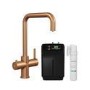 Bronze 3 in 1 Instant Boiling Water Kitchen Tap & Black Undermount Workstation Sink with Accessories Set - Mae