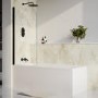 Matt White Single Ended Shower Bath with Front Panel & Matt Black Screen 1700 x 700mm - Malden