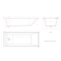 Matt White Single Ended Shower Bath with Front Panel & Chrome Screen 1700 x 700mm - Malden