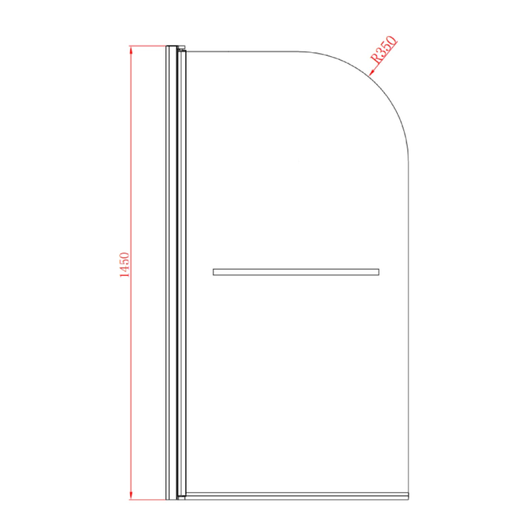 Matt White Single Ended Shower Bath with Front Panel & Chrome Screen with Towel Rail 1700 x 700mm - Malden