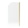 Matt White Single Ended Shower Bath with Front Panel & Brushed Brass Screen 1700 x 700mm - Malden