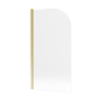 Matt White Single Ended Shower Bath with Front Panel & Brushed Brass Screen 1700 x 700mm - Malden