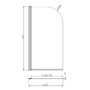 Matt White Single Ended Shower Bath with Front Panel & Brushed Brass Screen 1700 x 700mm - Malden