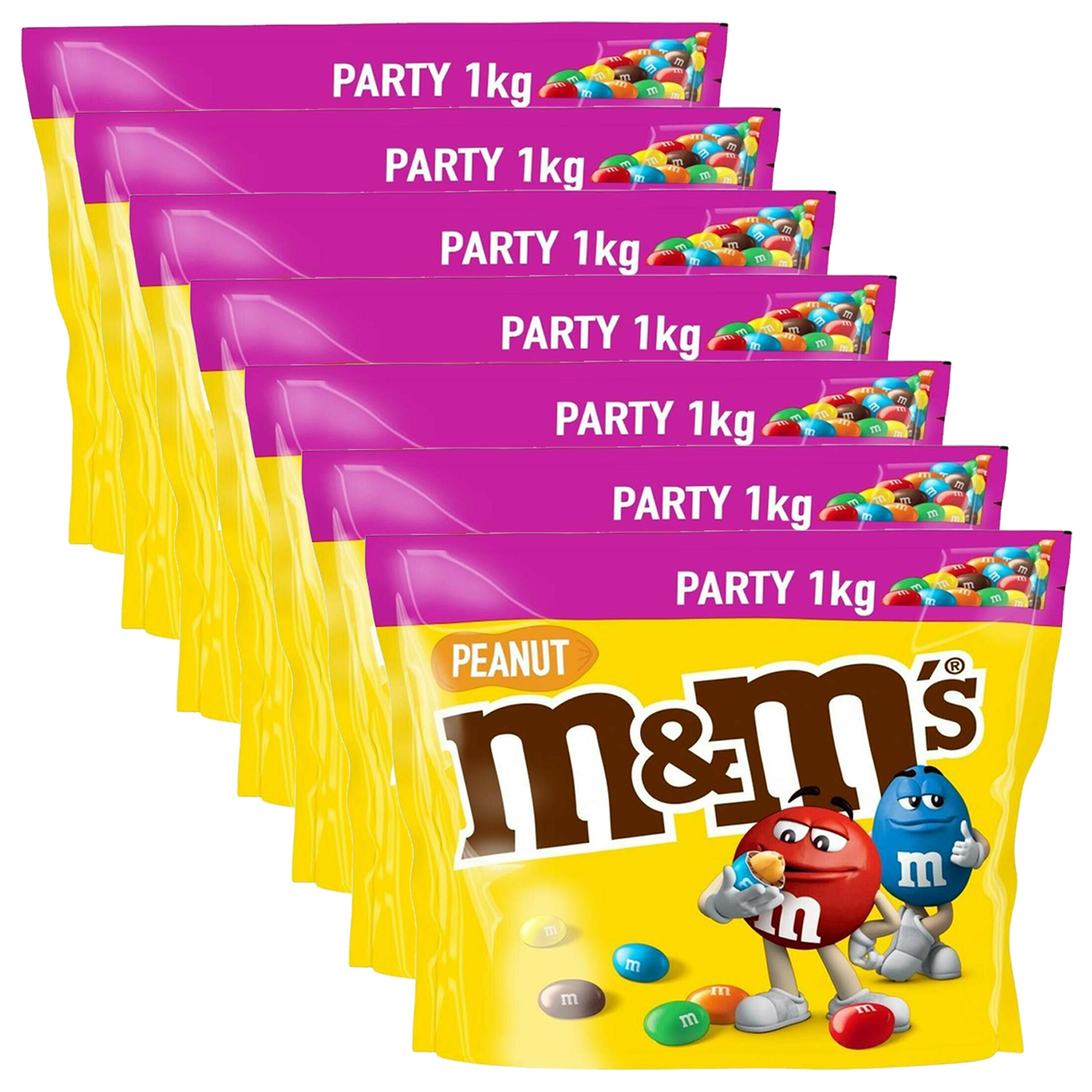 7 x M&M's Peanut Chocolate Nuts Sharing Party Bag 1kg 5000159342179