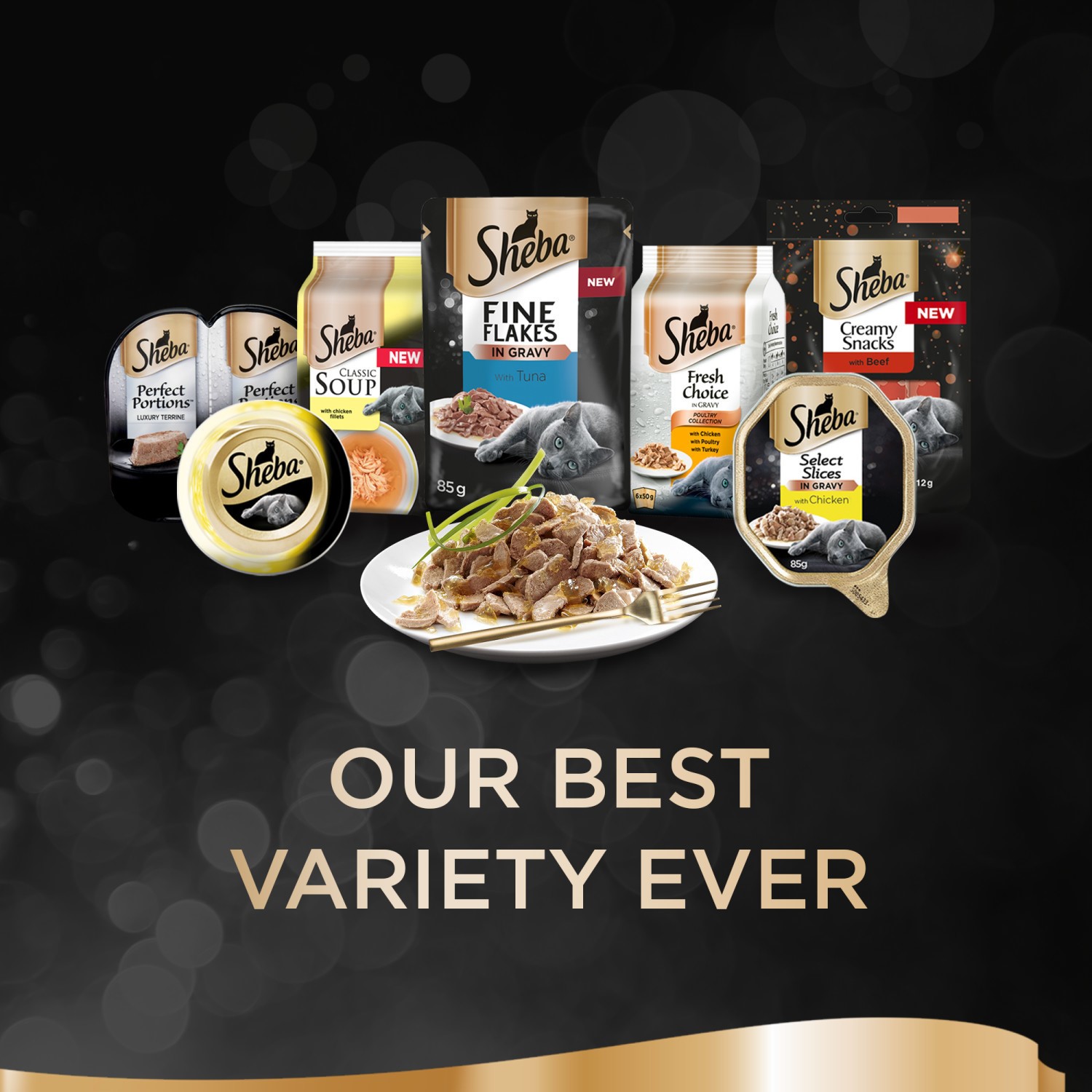 96 x 85g Sheba Fine Flakes Adult Wet Cat Food Pouches Mixed Poultry in Jelly