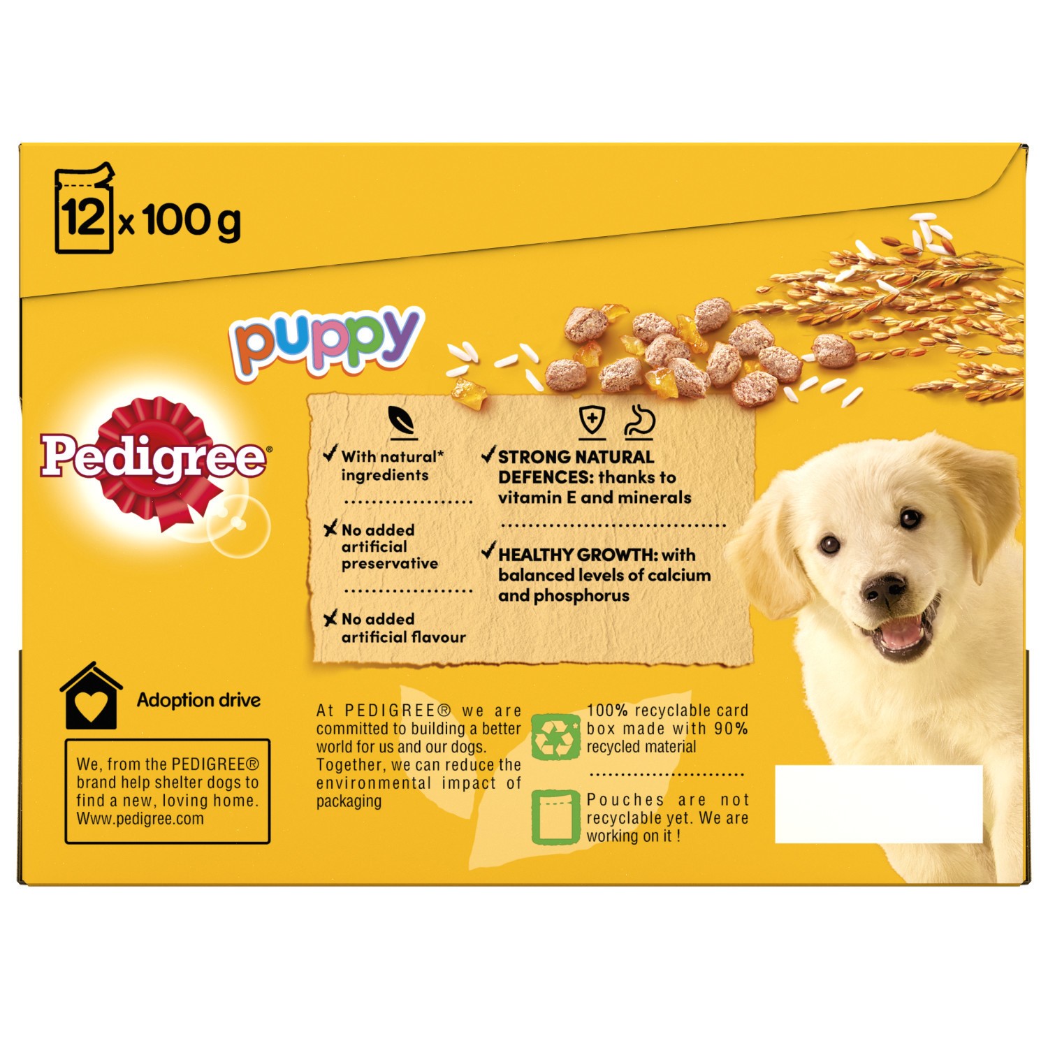 96 x 100g Pedigree Puppy Junior Wet Dog Food Pouches Mixed Selection In Jelly