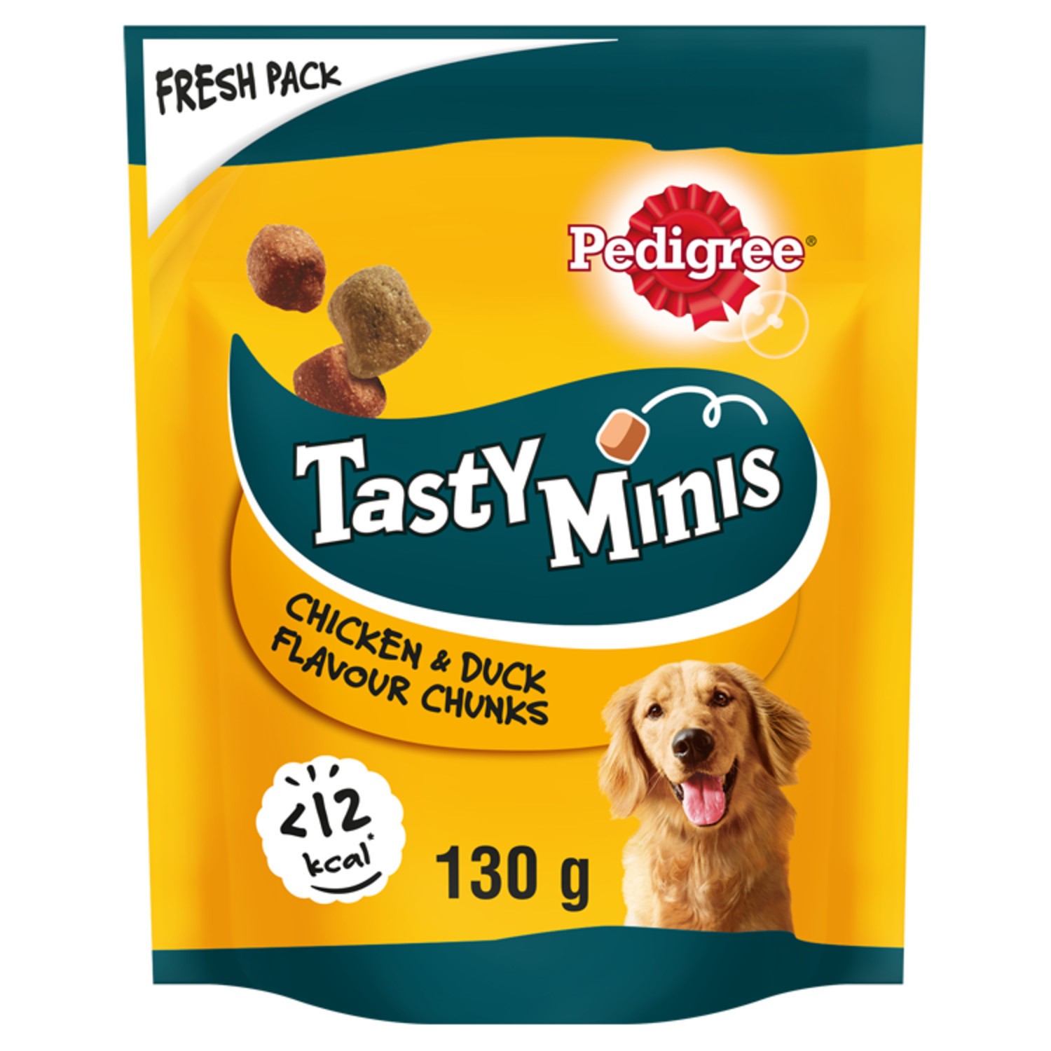 16 x 130g Pedigree Tasty Minis Dog Treats Chewy Cubes Chicken & Duck Tasty Bites