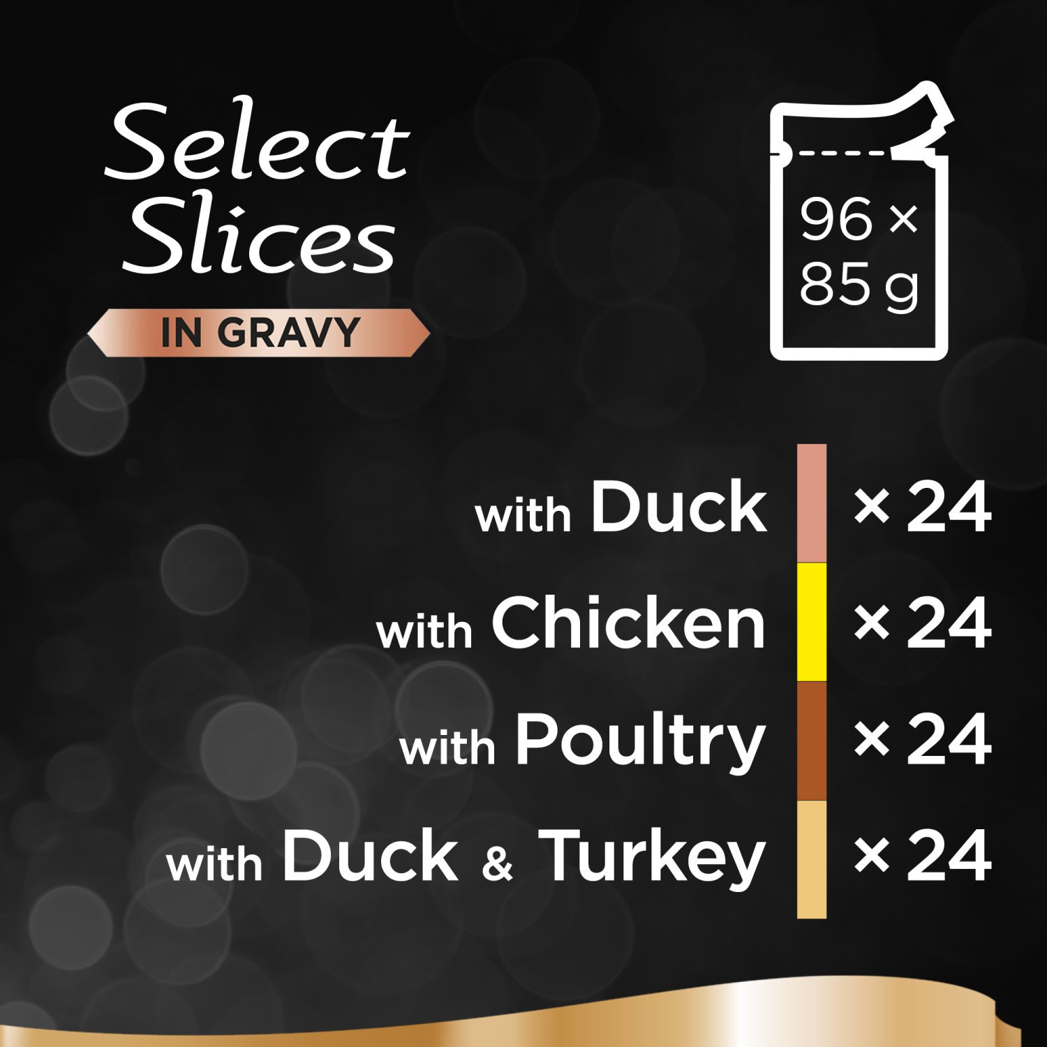 96 x 85g Sheba Select Slices Adult Wet Cat Food Pouches Mixed Poultry in Gravy