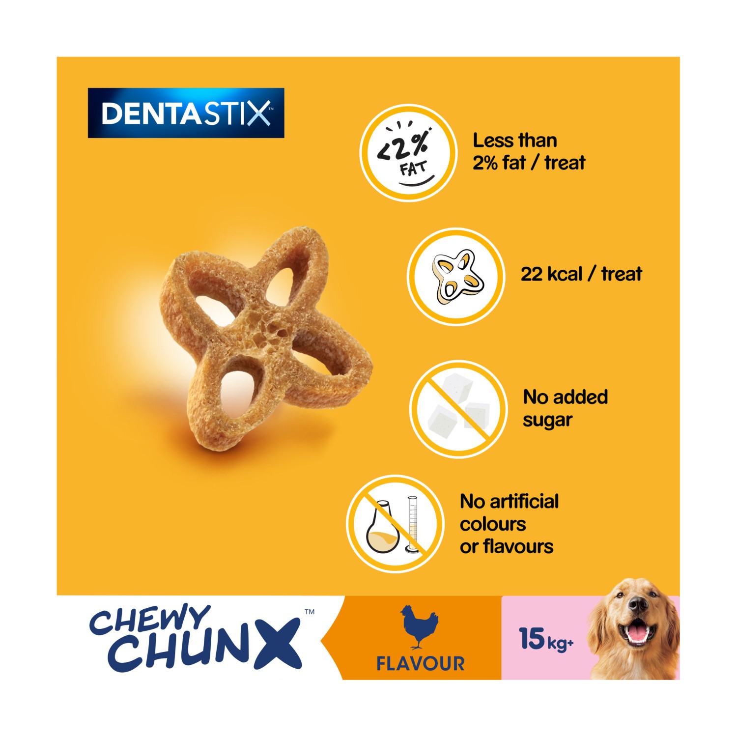 10 x 68g Pedigree Dentastix Chewy Chunx Maxi Dog Treat Chicken Flavour