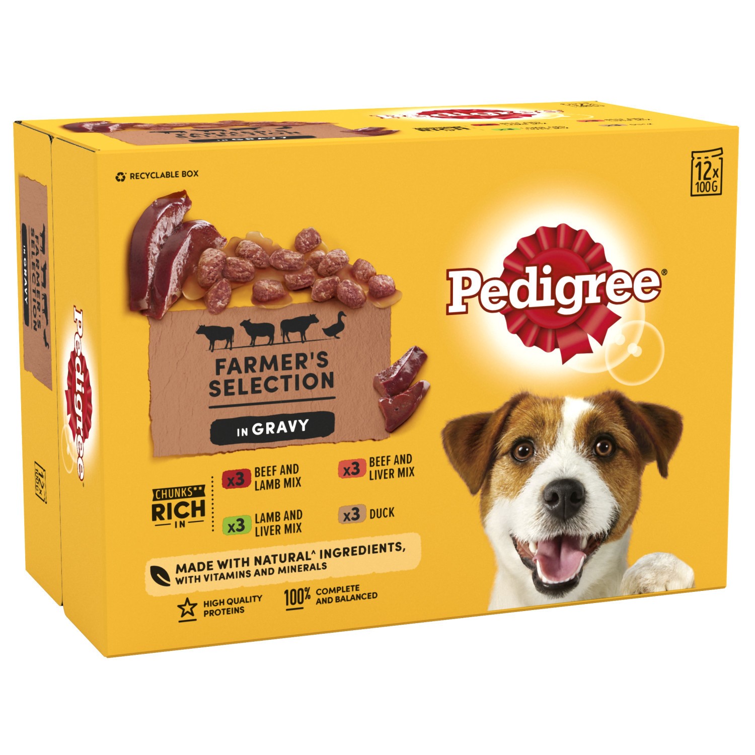 96 x 100g Pedigree Adult Wet Dog Food Pouches Beef Liver & Vegetables in Gravy