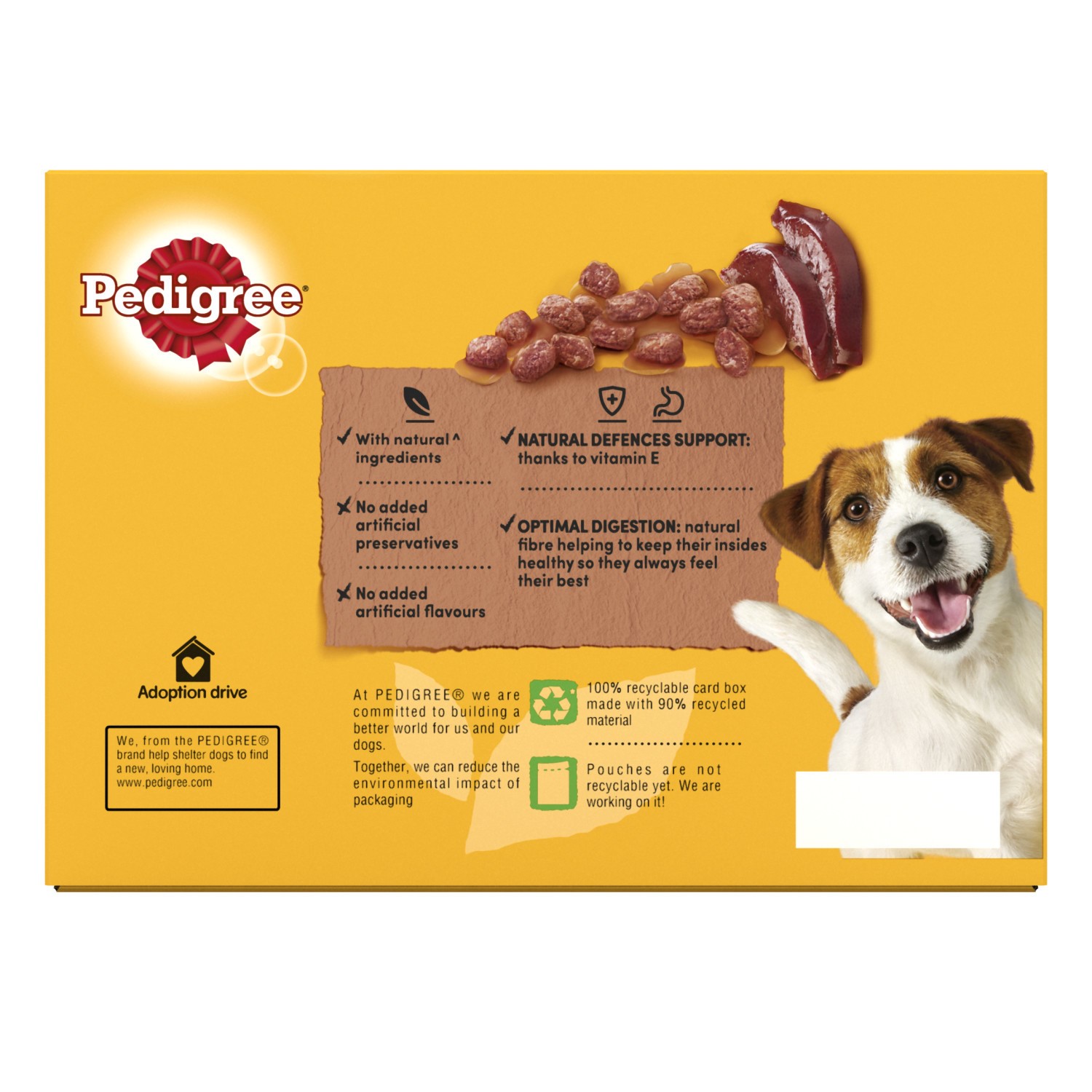96 x 100g Pedigree Adult Wet Dog Food Pouches Beef Liver & Vegetables in Gravy