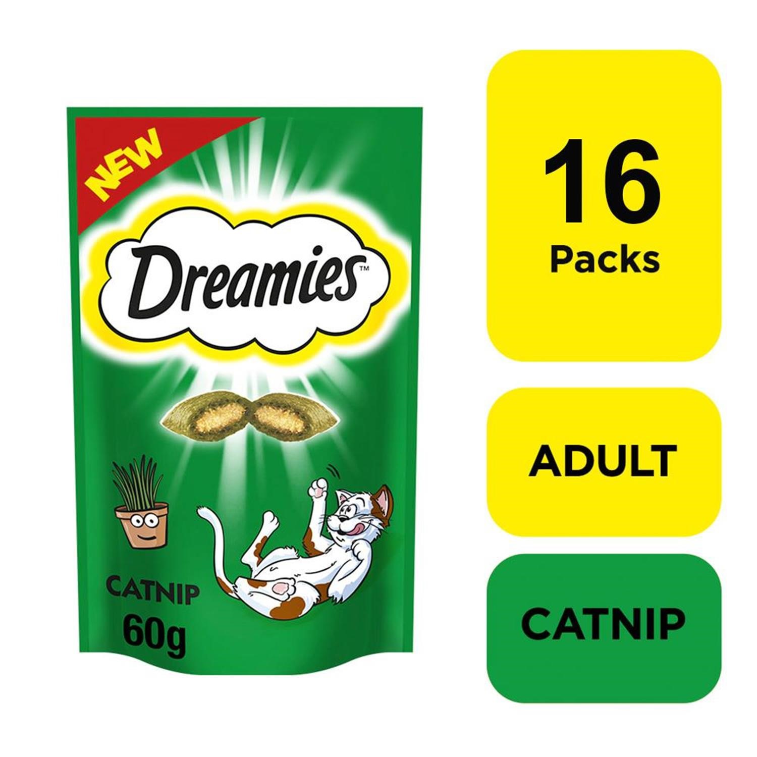 16 x 60g Dreamies Catnip Cat Treats with Vitamins & Minerals Cat Biscuits 960g