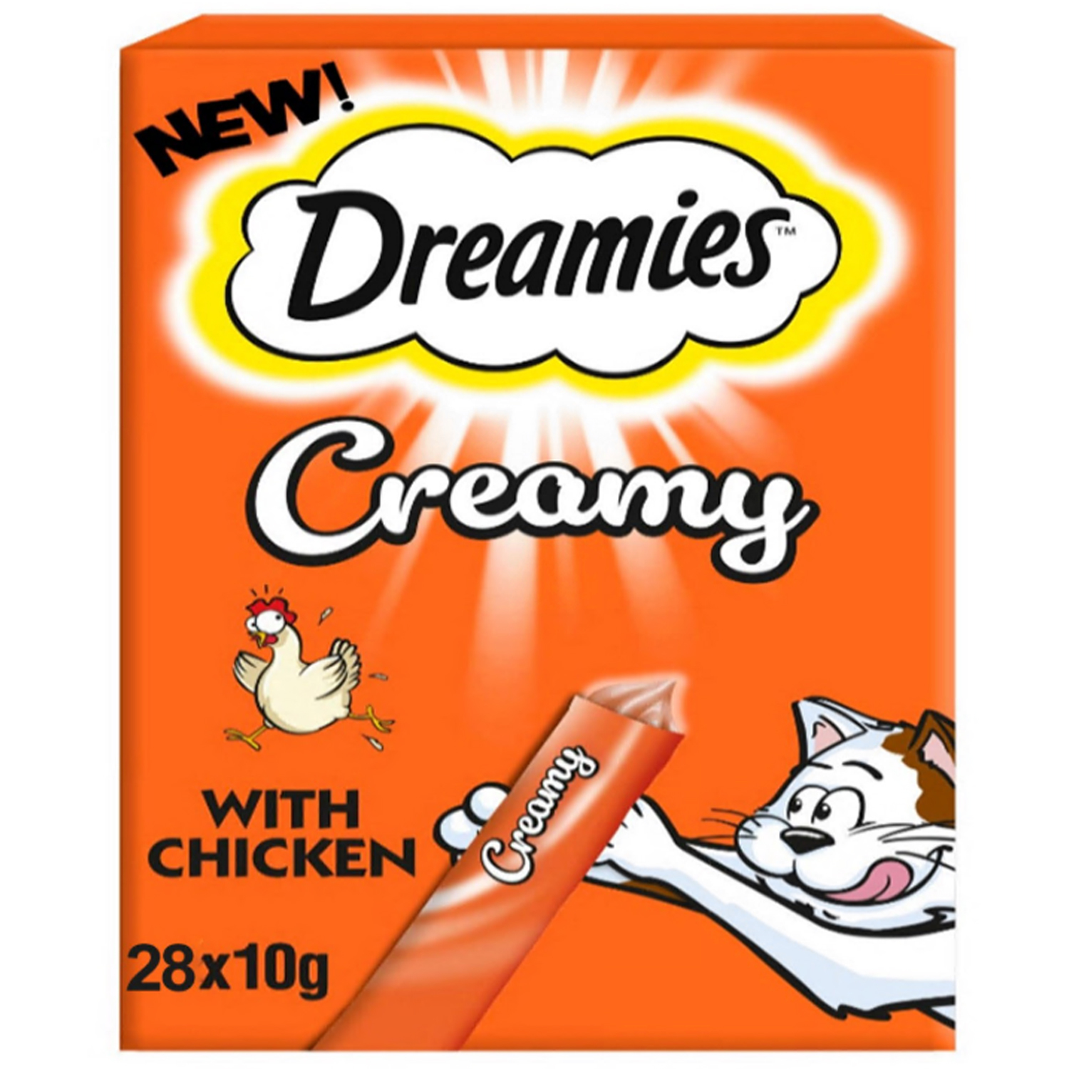 14 x 40g Dreamies Creamy Cat Treats with Chicken & Salmon