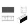 1250mm Black Wooden Fluted Wall Hung Countertop Double Vanity Unit with Wood Effect Worktop and Round Basin - Matira