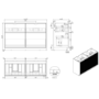 1250mm Wooden Fluted Freestanding Double Countertop Vanity Unit - Matira