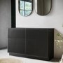 1250mm Black Wooden Freestanding Countertop Double Vanity Unit - Matira