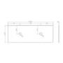 1250mm Black Wooden Freestanding Countertop Double Vanity Unit with Wood Effect Worktop - Matira
