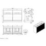 1250mm Black Wooden Freestanding Countertop Double Vanity Unit with Wood Effect Worktop and Round Basin - Matira