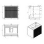 650mm Wooden Fluted Wall Hung Countertop Vanity Unit with Round Basin - Matira