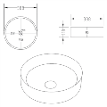 650mm Wooden Fluted Wall Hung Countertop Vanity Unit with Round Basin - Matira