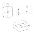 650mm Black Wooden Fluted Wall Hung Countertop Vanity Unit with Square Basin - Matira
