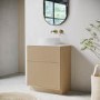 650mm Wooden Freestanding Countertop Vanity Unit with Round Basin - Matira