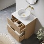 650mm Wooden Freestanding Countertop Vanity Unit with Round Basin - Matira