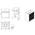 650mm Black Wooden Freestanding Countertop Vanity Unit - Matira