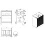650mm Black Wooden Freestanding Countertop Vanity Unit - Matira