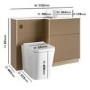 1150mm Wooden Fluted Right Hand Toilet and Sink Unit with Square Toilet & Basin and Brass Push Button - Matira