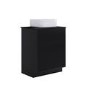 650mm Black Wooden Freestanding Countertop Vanity Unit with Square Basin - Matira