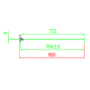1000x800mm Ribbed / Fluted Glass Sliding Shower Enclosure Left Hand - Matira