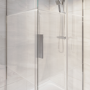 1000x800mm Chrome Frameless Fluted Glass Sliding Shower Enclosure Left Hand - Matira