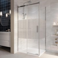 1000x800mm Ribbed / Fluted Glass Sliding Shower Enclosure Right Hand - Matira 1000x800mm Ribbed / Fluted Glass Sliding Shower Enclosure Right Hand - Matira