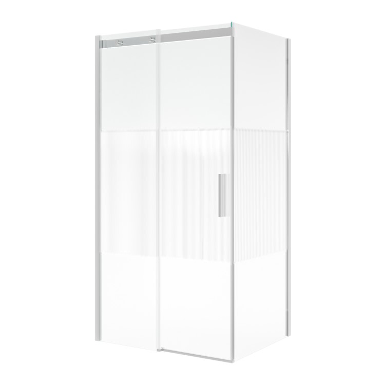 Ribbed Glass 1000x800mm Sliding Shower Enclosure Right Hand - Matira