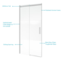 Ribbed Glass 1000x800mm Sliding Shower Enclosure Right Hand - Matira