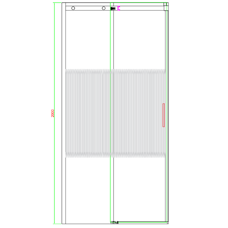 1000x800mm Ribbed / Fluted Glass Sliding Shower Enclosure Right Hand - Matira