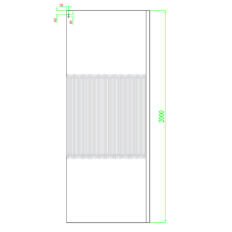 Ribbed Glass 1000x800mm Sliding Shower Enclosure Right Hand - Matira