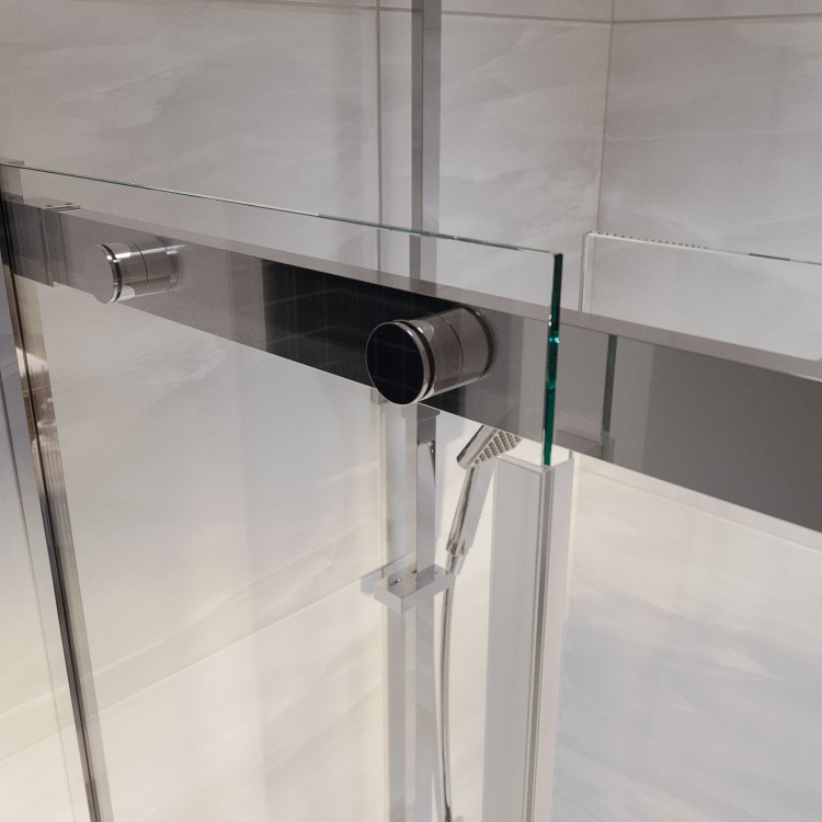 Ribbed / Fluted Glass 1200x800mm Sliding Shower Enclosure Left Hand - Matira