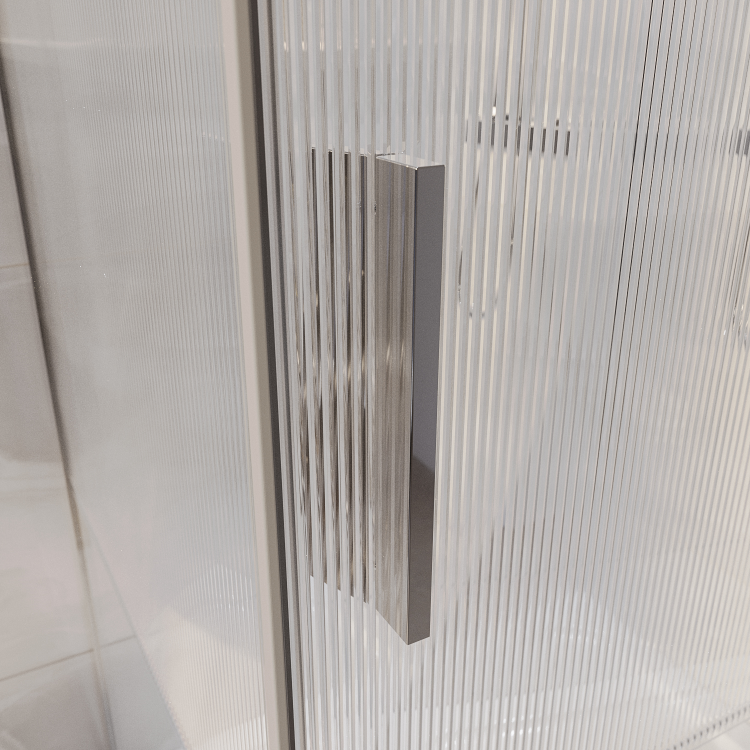 Ribbed / Fluted Glass 1200x800mm Sliding Shower Enclosure Left Hand - Matira