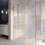 1600x800mm Chrome Frameless Fluted Glass Glass Walk In Shower Enclosure - Matira