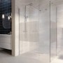 1600x800mm Chrome Frameless Fluted Glass Glass Walk In Shower Enclosure - Matira