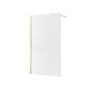 1400x800mm Brushed Brass Ribbed / Fluted Glass Double Shower Screen for Wet Room & Walk In Shower - Matira
